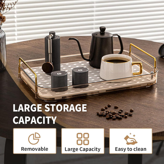 Seoneiro Whiskey Tray, Glass Cup Rack, Mug Holder, Coffee Cup Organizer, Bathroom Countertop Organizer with Drain Board Wine Glass Decorative, Food Tray, Kitchen Spice Rack