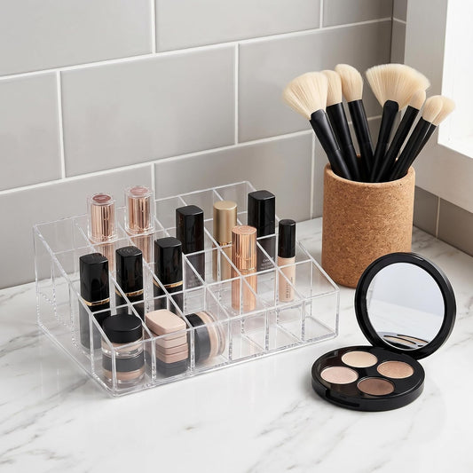 24Slots Essential Oil Holder,Plastics Essential Oil Storage,for Bottles Perfumes and Nail Polish Shelf,Essential Oil Organizer,Makeup Storage Rack