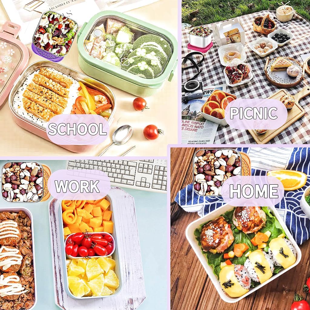 HTEVW 6Pack 6oz Stainless Steel Snack Containers for Kids, Easy Open Leak Proof Metal Toddler Snack Containers with Silicone Lids, Stackable Metal Toddler Lunch Box for Daycare, School and Travel