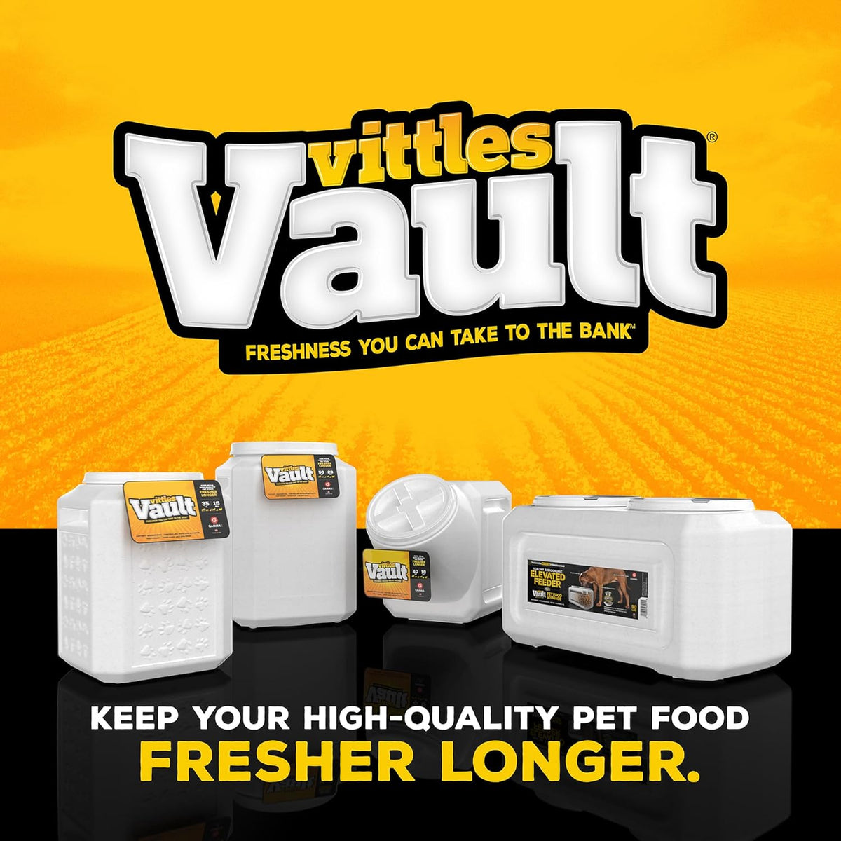 Gamma2 Vittles Vault Dog Food Storage Container with Airtight Lid, holds up to 10-15 Pounds of Dry Pet Food, Cat Kibble and Bird Feed, BPA Free, Made in USA
