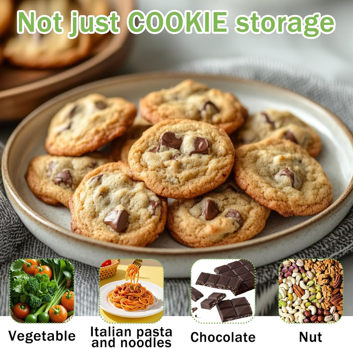 FMOACEN 4-Layer Airtight Cookie Storage Box with Handle and Lid Stackable Cookie Container Food Storage Container for Dumplings Wontons Desserts and Snacks Portable Organizer for Fridge and Pantry