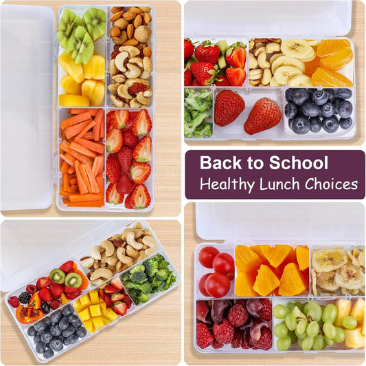 XANGNIER Snack Box Container for Kids Lunch Accessories,Divided Snackle Box Charcuterie Container,12 Compartments Reusable Food Storage Containers for School, Travel,Work,Bento Box Accessories
