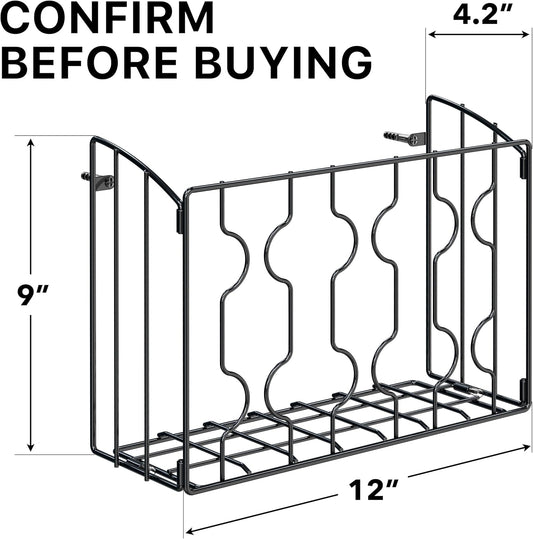 Simple Houseware Wall Door Mount Kitchen Wrap Organizer Rack, Black