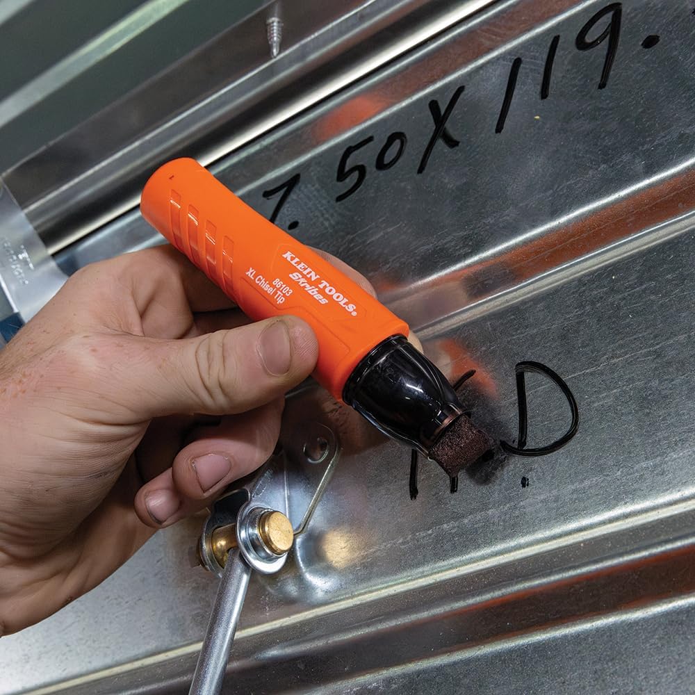86103 Skribes XL Permanent Marker, Chisel Tip, Professional-Grade Ink, Multi-Surface Jobsite Marker for Wet, Dry and Oily Surfaces, Black