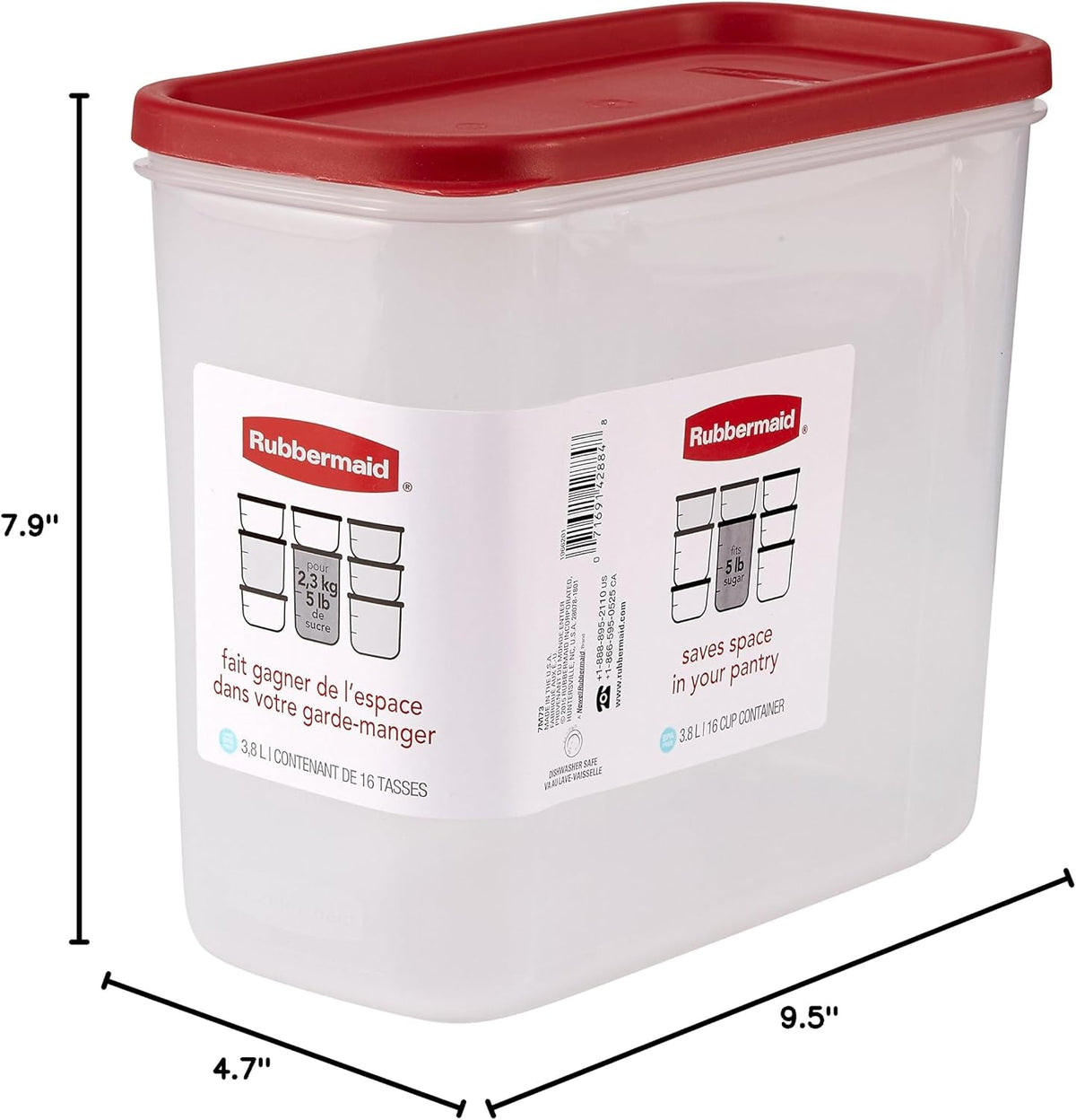 Modular Food Storage Container, 10 Cup, Racer Red 1776471