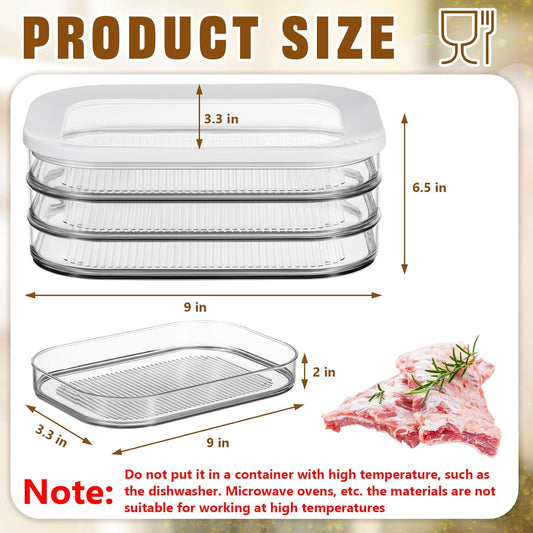 2 Pcs Deli Meat Container Fridge Bacon Container for Refrigerator Stackable Food Storage Boxes with Lid for Deli, Lunch Meat, Cheese and Meal