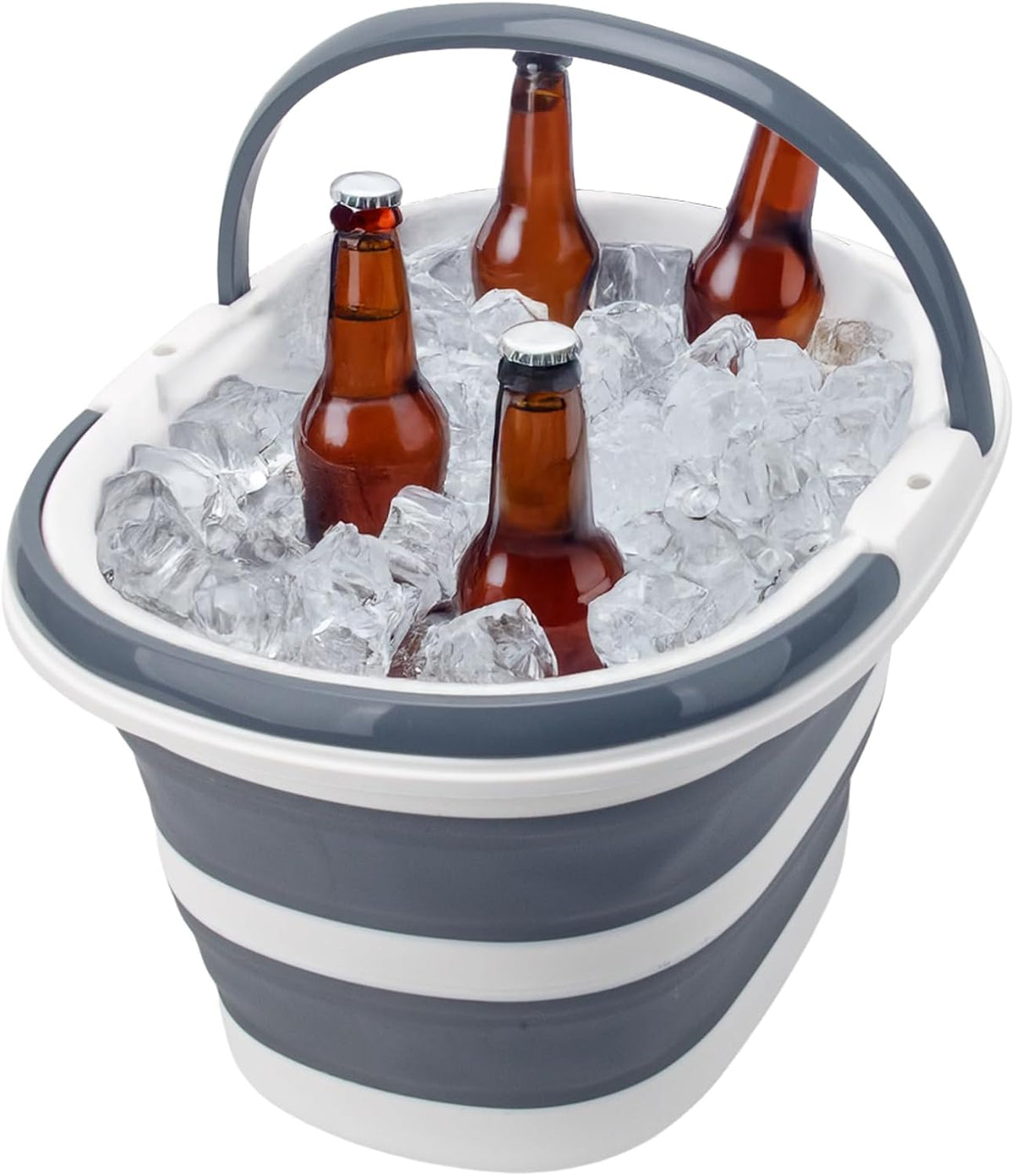 Collapsible Water Bucket with Handle, 10L(2.6 Gallon) Foldable Plastic Bucket for Mopping, Window Cleaning, Car Washing, Fishing, Ice Buckets for Camping, Portable Household Organizer Caddy