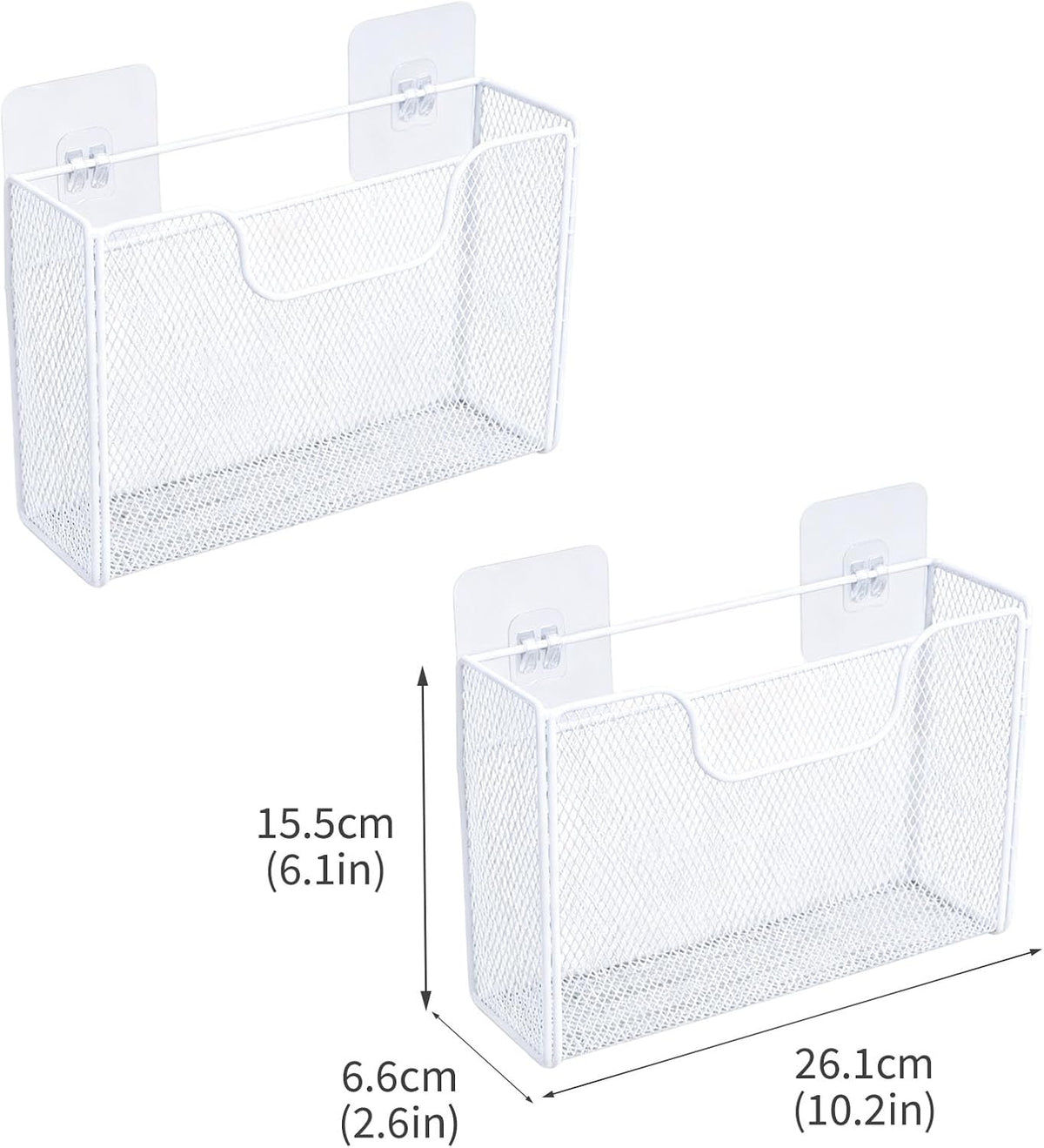 2 Pack Aluminum Foil Organizer, Kitchen Wrap Organizer for Plastic Wrap, Foil, Wax Paper and Food Storage Bags, Wall Mounted Iron Wire Rack for Cabinet Door, Pantry and Kitchen Storage