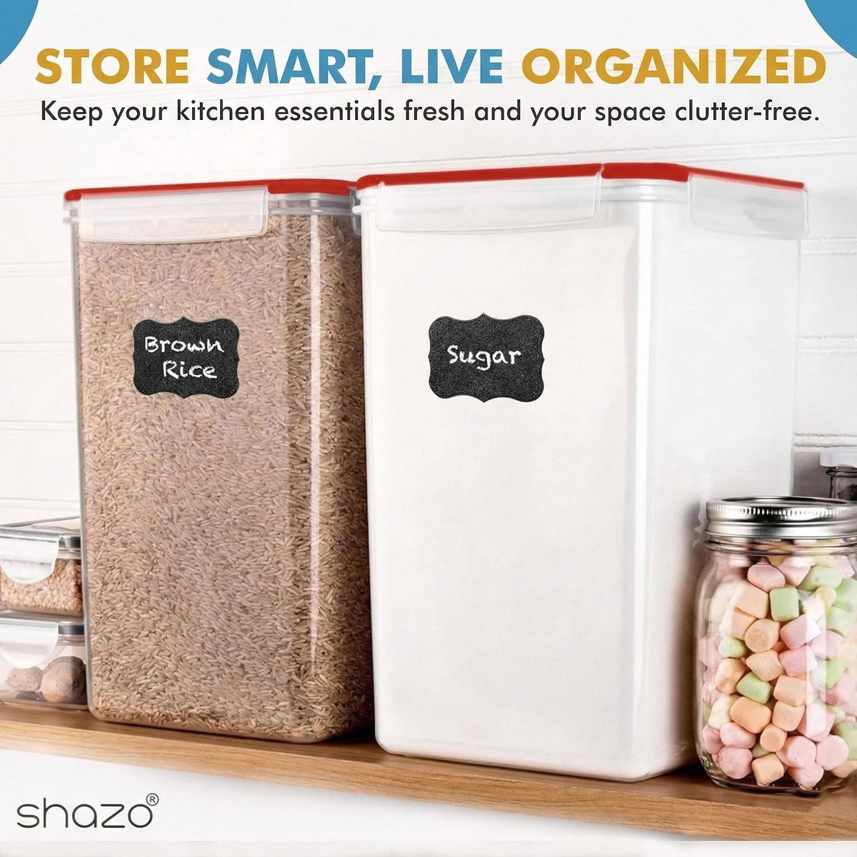 2 PC (9.5L | 321 Oz) Extra Large Bulk Food Storage Containers with Airtight Lids for Flour, Sugar, Rice, Cereal & Pasta - Leakproof, BPA-Free Plastic Canisters for Kitchen & Pantry Organization