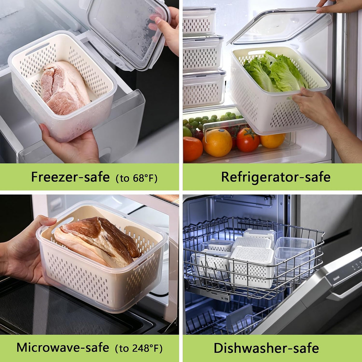 2 Pack Refrigerator Organizers and Storage, Stackable Clear Pull out Drawer Organizer Bins, BPA-Free Fridge Organizer and Storage for Fruit, Produce, Drink, Snack and Food Storage Containers