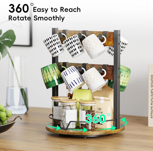 Wood Coffee Mug Holder,Mug Display Organizer