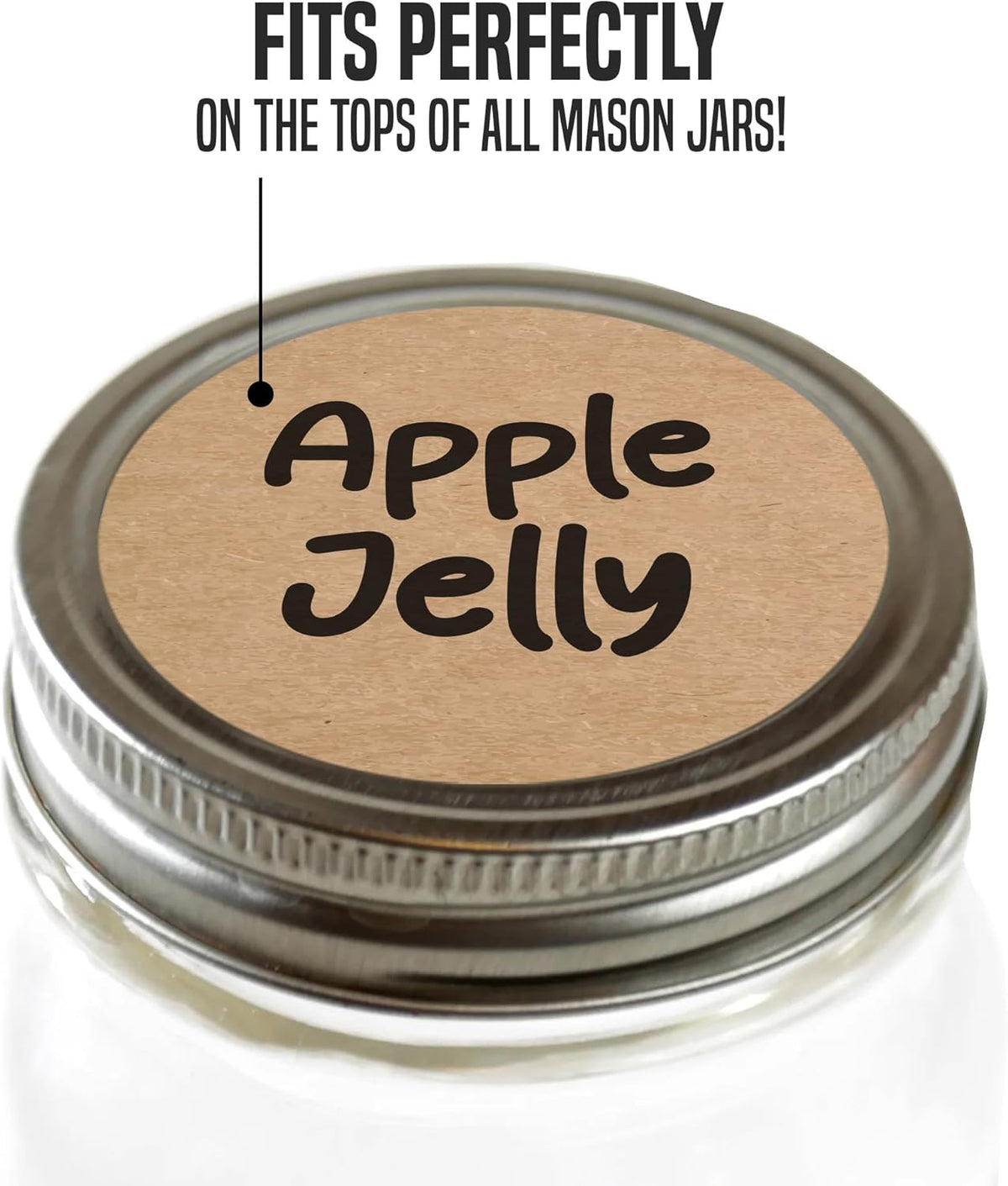 Dissolvable Canning Labels 1.5in Round, Removable Kraft Mason Jar Stickers | Water soluble, no residue, write on with pen, 200 per pack, jam, preserves, pantry, freezer, spice bottles, food storage