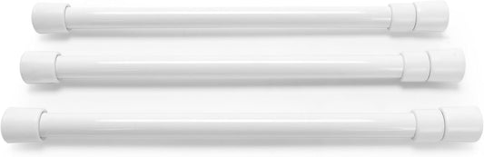 17" RV Refrigerator Bar - Holds Food and Drinks in Place During Travel and Helps Stop Messy Spills - Spring Loaded and Extends 10-inches to 17-inches - 3 Pack -White (44063)