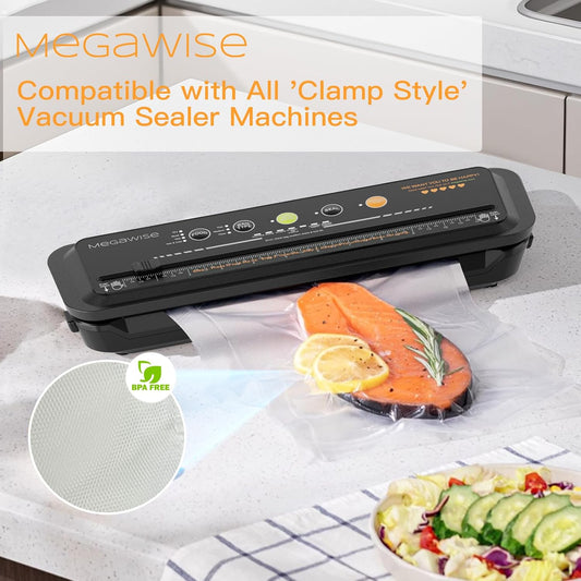 Vacuum Sealer Bags (8''x 12''-110pcs) for Food Freshness Preservation, BPA Free Vacuum Storage Bags for Food or Sous Vide, Seal a Meal,Double-Sided Texture, Double Lock Freshness (110 count)