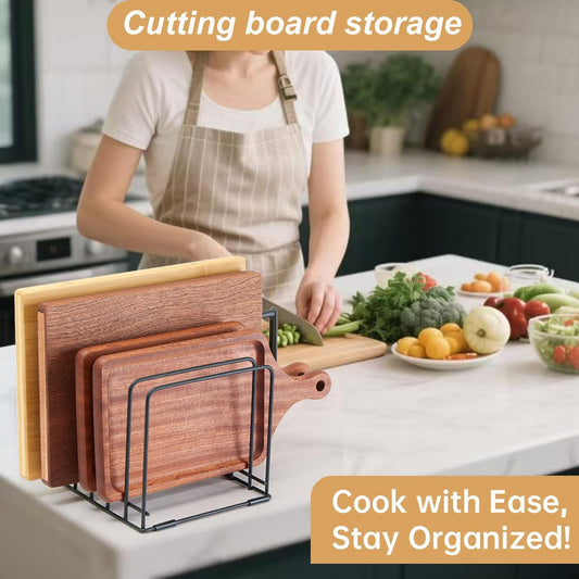 2-Pack 5-Tier Cutting Board Holder, Kitchen Cabinet Organizer Holder, Space-Saving Kitchen Storage for Cutting Boards, Bakeware, Trays,Thin Pans and Cookbooks, Baking Sheets Organizer