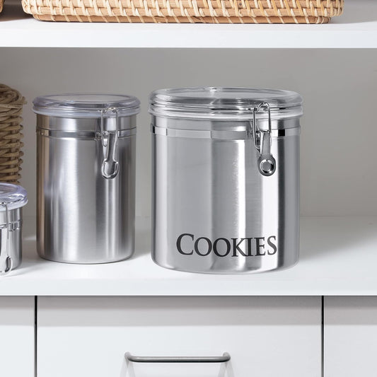 Jumbo 8" Stainless Steel Flour Clamp Canister - Flour & Food Storage