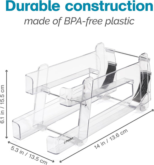 Polder Gravity Feed Can Dispenser, BPA-Free Plastic Beverage and Drink Dispenser, Holds Up to 10 Soda Cans, Ideal for Refrigerators and Countertops, Fridge Organizer, 14" x 5.3" x 6.1"