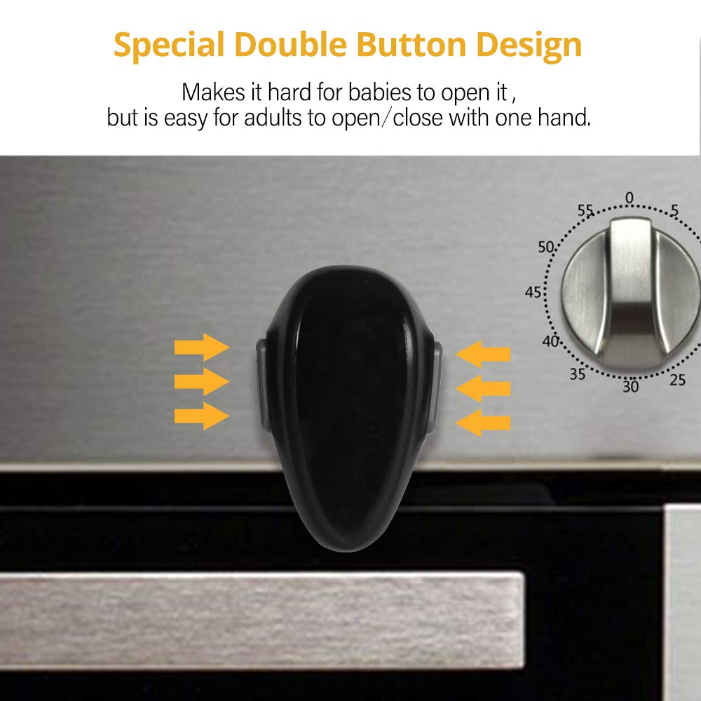 1 Pack Childproof Oven Door Lock, Oven Front Lock Easy to Install & Heat-Resistant Material no Tools Need or Drill (White)(ONLY for Flat Surface)