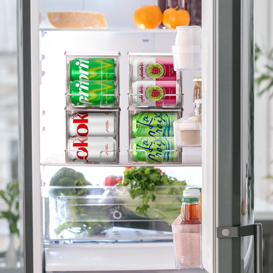 Soda Can Organizer Dispenser for Refrigerator, 12 Can
