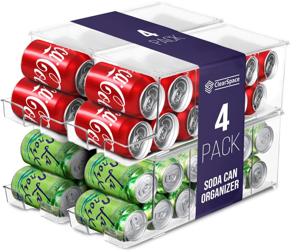 Soda Can Organizer Dispenser for Refrigerator, 12 Can