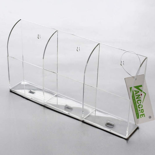 Clear Wall Mounted Charging Phone Holder Smart Phone Station TV Remote Control Holder Wall Box (3 Holes)