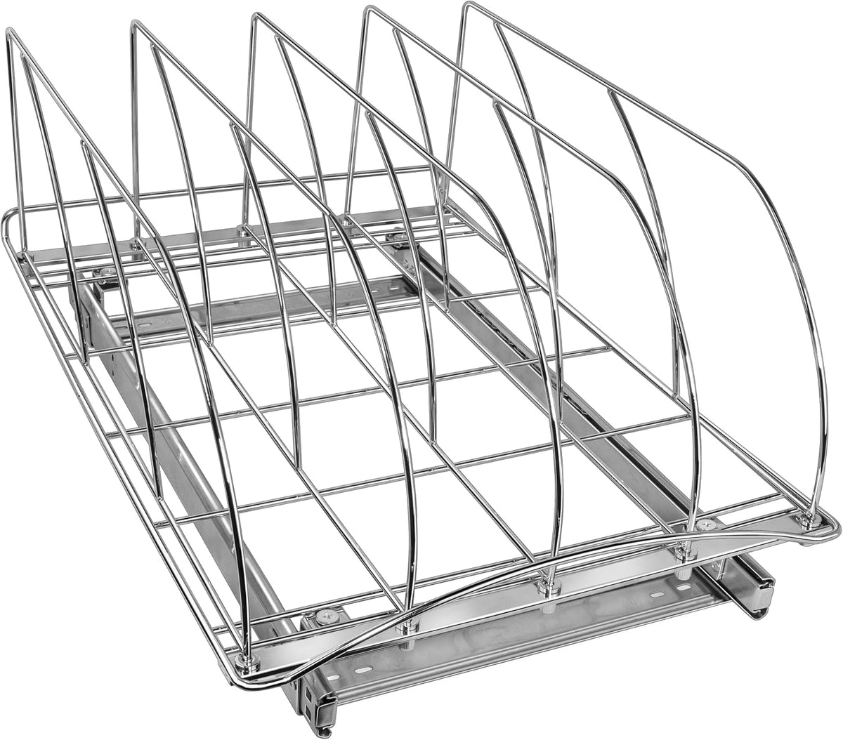 ® Pull Out Cookie Sheet Organizer for Cabinet – Baking Sheet Organizer – Sheet Pan Organizer - Lifetime Ltd. Warranty – 10” x 21” Deep Inside Cabinet, Chrome