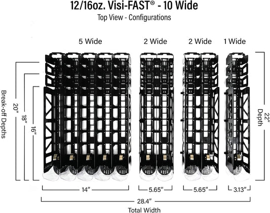 Drink Organizer for Fridge – Visi-Fast Push Dispenser, 12/16oz, 1-Pack