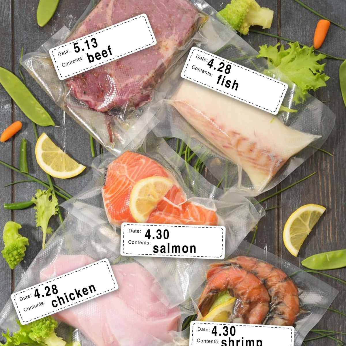 600pcs Removable Freezer Labels,1x3 Inch Food Storage Stickers Containers Date Stickers,Easy Clean and Write On Refrigerator Freezer Paper Label,No Residue,for Kitchen,Restaurants,Markets(Black)