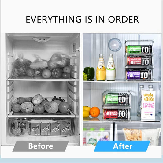 2-Tier Large Stackable Soda Can Organizer for Refrigerator - For Tall Cans of 500ml/17oz - Fridge Can Organizer Dispenser, Beverage Can Holder for Refrigerator, Pantry, Cupboard