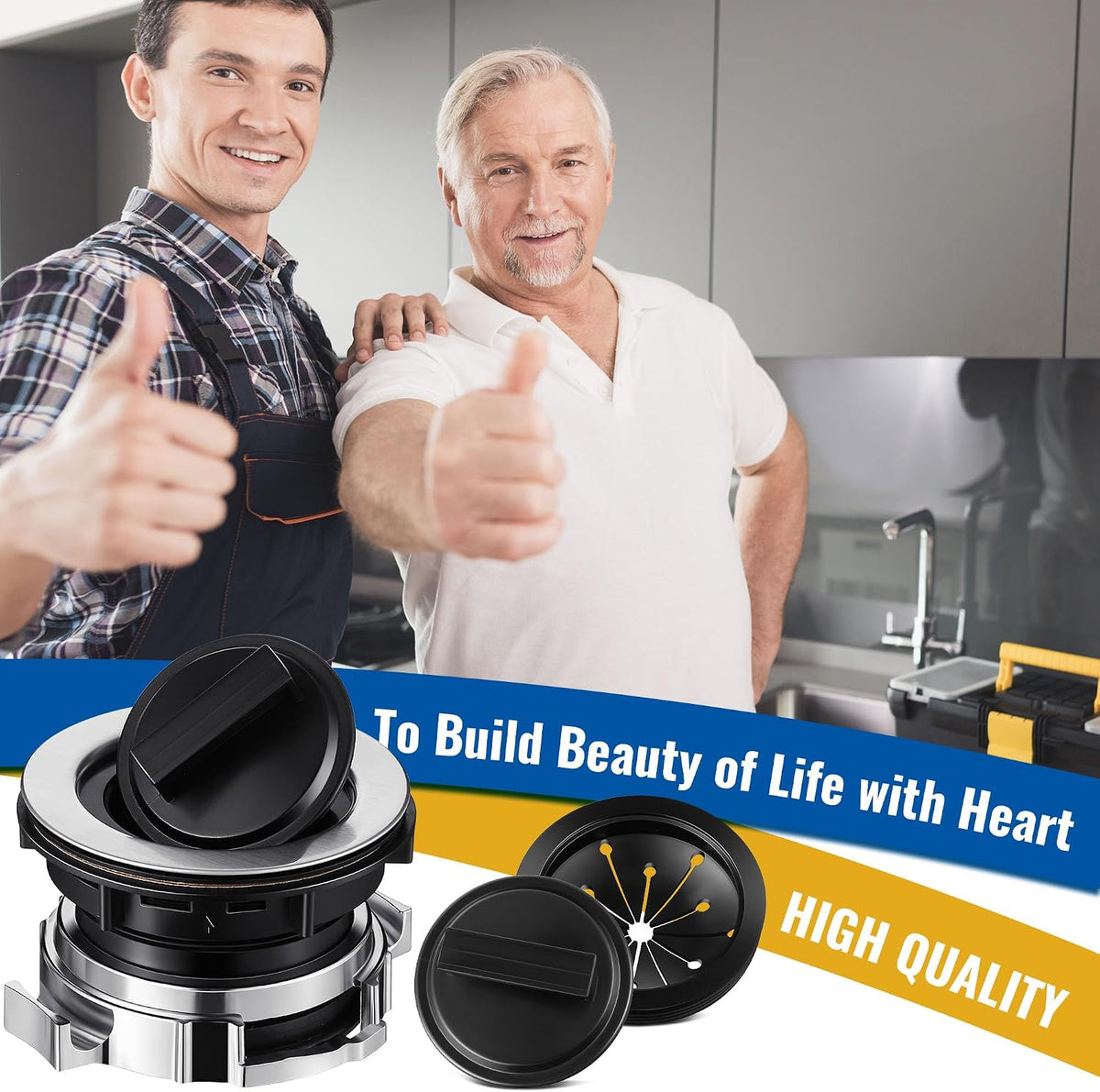 Garbage Disposal Flange Kit Compatible with EZ Mount Whirlaway & GE Models