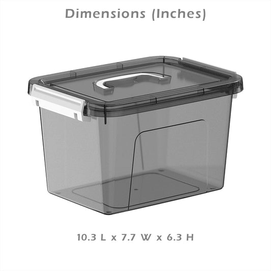 6 Quart Clear Storage Latch Box/Bins, 6-Pack Plastic Container with Latches and Lid