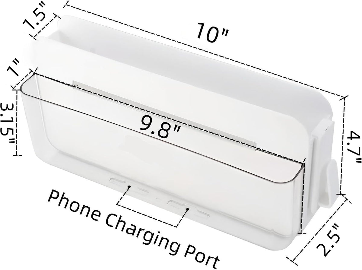 Adhesive Remote Control Holder Wall Mounted Phone Charging Holder Universal Controller Holder Wall Mount Storage Organizer Box No Drilling Home Office Desk (Bedside Shelf)