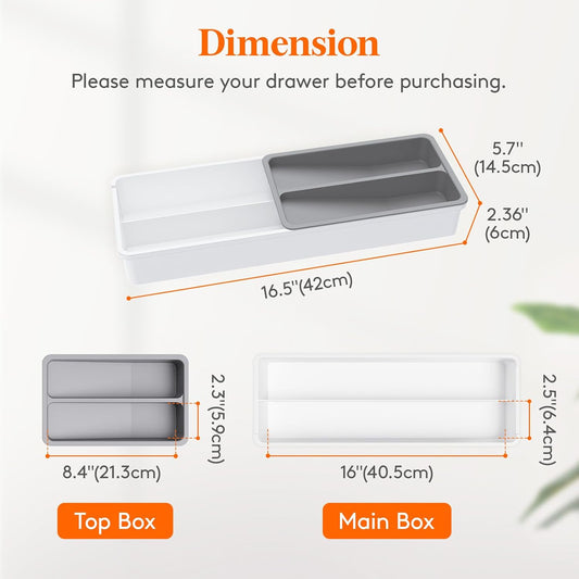 Compact Silverware Organizer for Kitchen Drawer