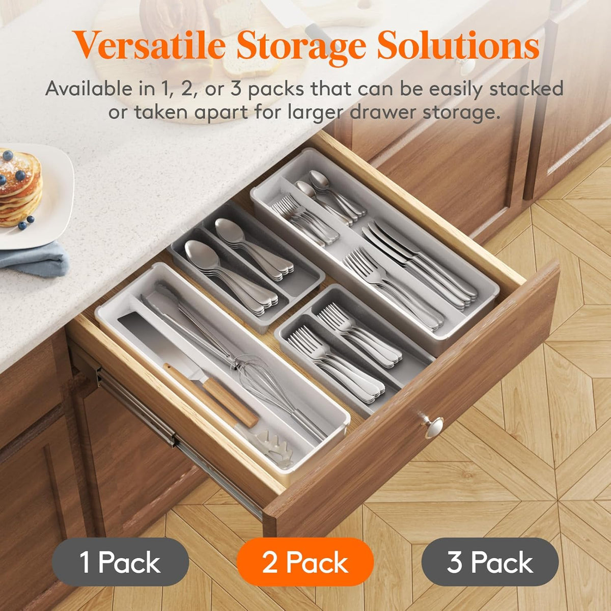 Compact Silverware Organizer for Kitchen Drawer