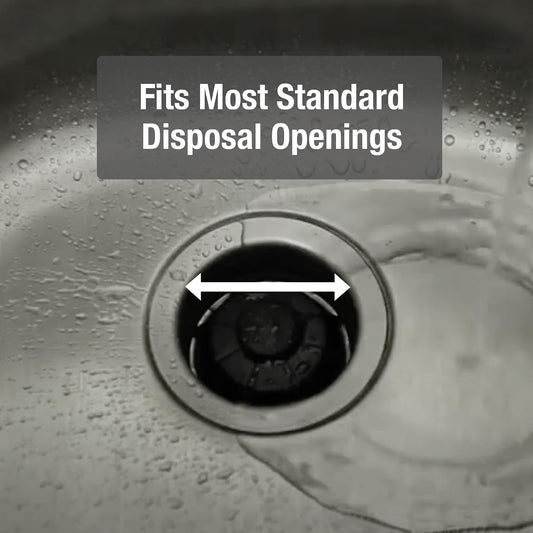Disposal Genie Garbage Disposal Strainer | Kitchen Sink Drain Splash Guard | Food Scraper | Black (10051)