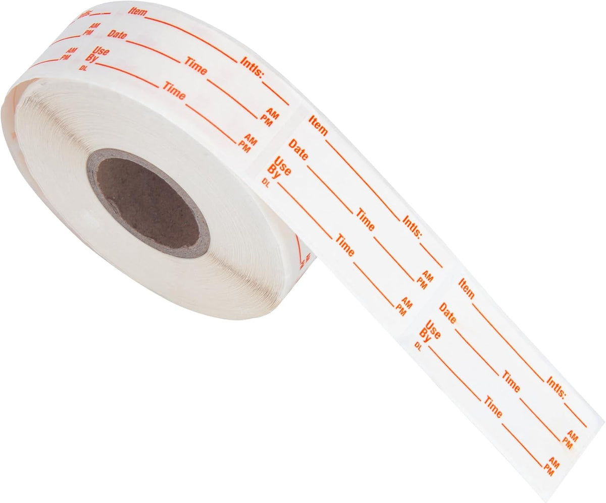 500 Stickers Use by 1 x 2 Inch Dissolvable Food Labels | PFAS free, writable on glass/wood/metal/plastic. -40~150°F safe. For storage containers, boxes inventory & prep info