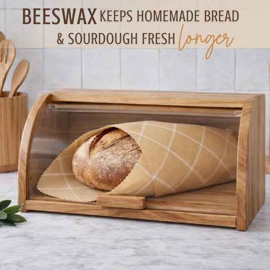 Beeswax Wraps for Food - XL Beeswax Bread Wrap, Reusable