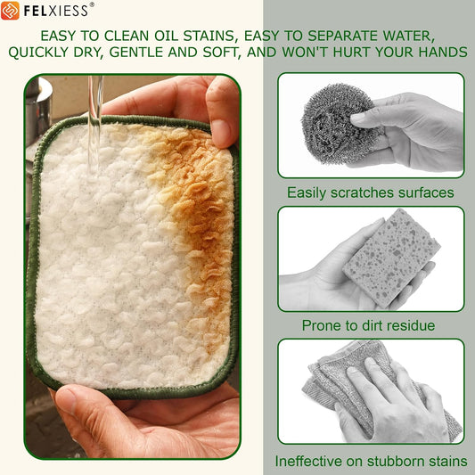 Silver Microfiber Scrubbing Pads, Non-Scratch for Pots, 6-Pack