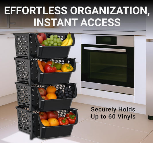 TidyFriend 4 Pack Stackable Storage Bins Open Front for Pantry Organizers and Storage, Plastic Storage Bins, Dorm Room Essentials, Pantry Storage for Snacks, Toiletries, and Small Essentials (Multi)