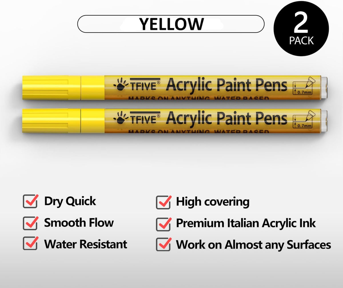 Acrylic Paint Markers Pens, White & Black 0.7mm Extra Fine Tip