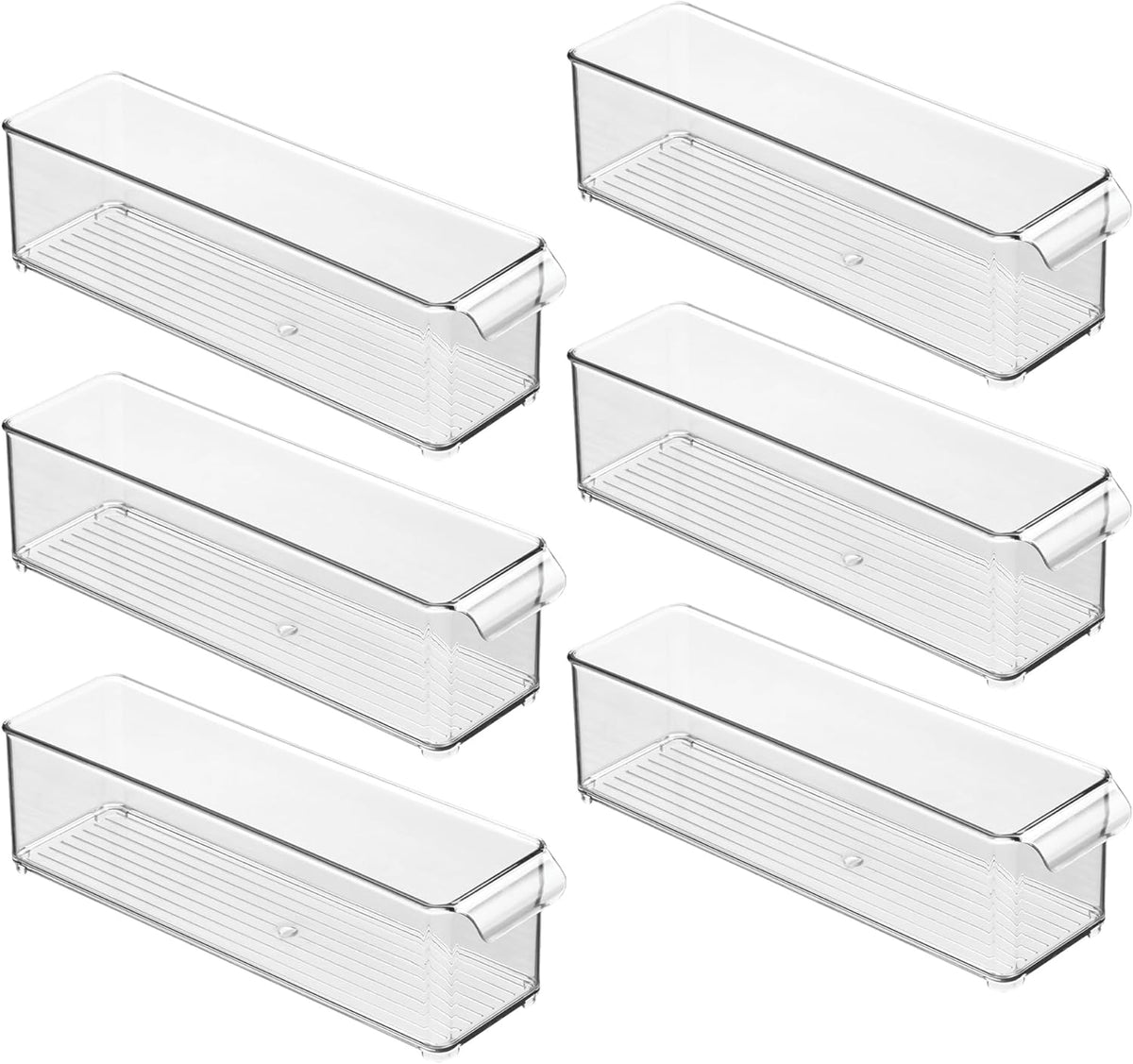 Stackable Fridge Storage Bin with Handle, Clear | Ideal for Fridge and Freezer, Made in USA