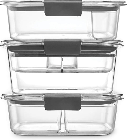 Brilliance Food Storage Containers, Set of 5, BPA-Free, Leak-Proof, Clear