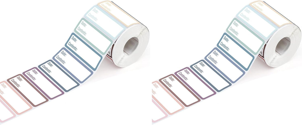 1000 Food Labels, 1 x 3 Inch Removable Freezer Date Stickers, Colorful | Water- And Oil-Resistant, Easy To Write , Clean Removal, No Residue, For Containers, Bottles, Leftovers, And Files