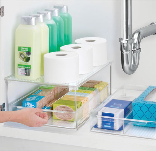 Stackable Bathroom Shelf Riser, Clear | For Bathroom, Shower, Laundry room