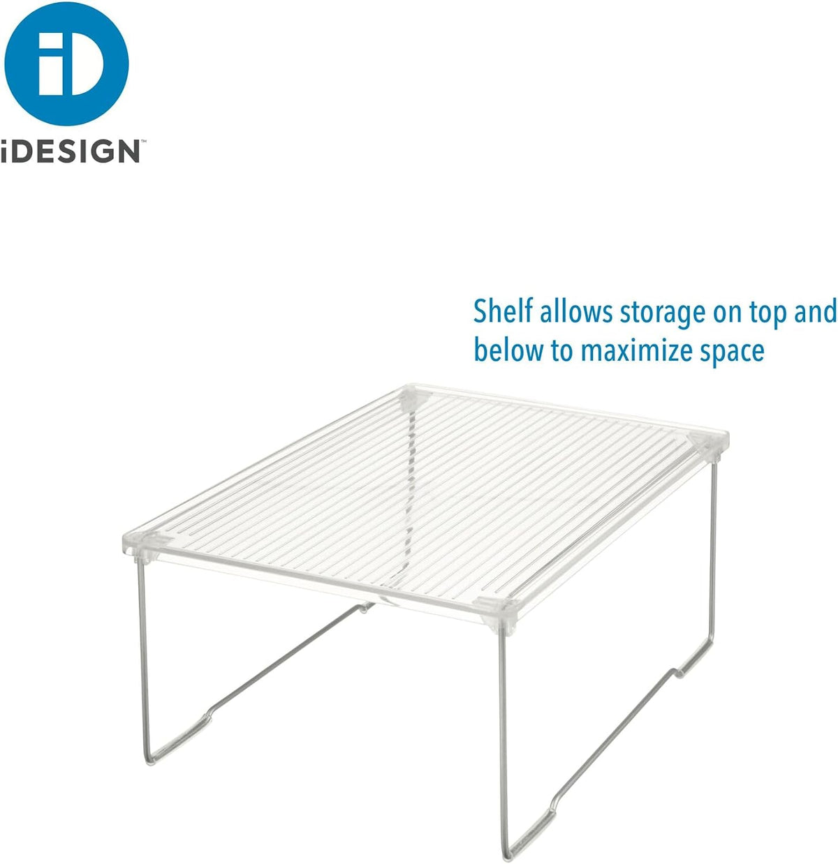 Stackable Bathroom Shelf Riser, Clear | For Bathroom, Shower, Laundry room