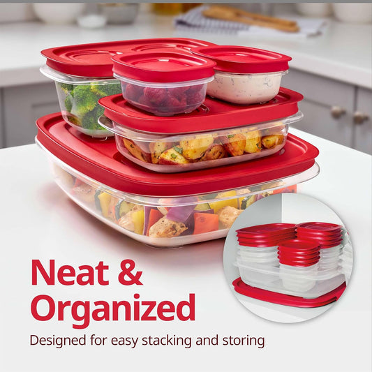 EasyStore Large Containers, Food Storage Containers with Lids