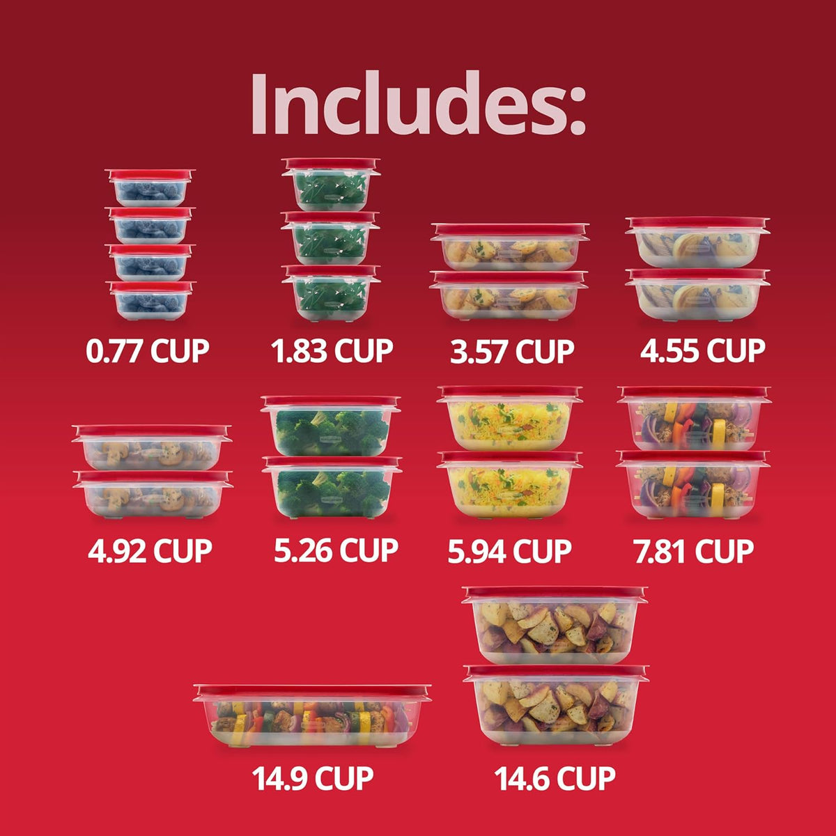 EasyStore Large Containers, Food Storage Containers with Lids