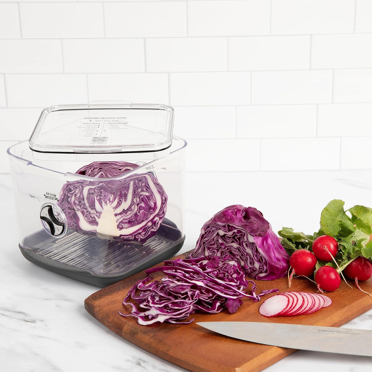 ProKeeper+ by Progressive Stackable Produce ProKeeper Storage Container with Stay-Fresh Vent System (PKS-902 (5.7 qt Large Produce))