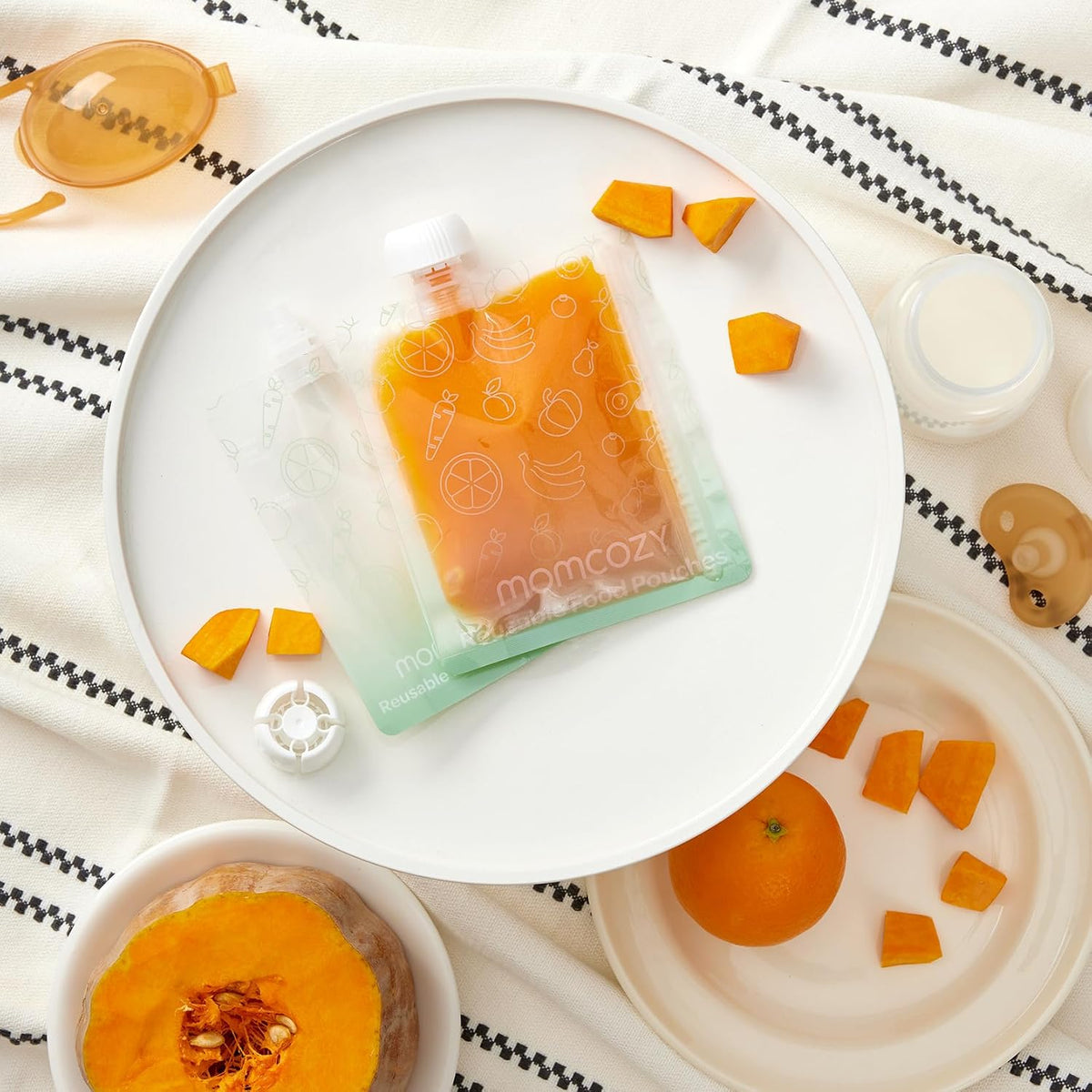 Reusable Baby Food Pouches, Baby Food Maker Pouches for Toddlers