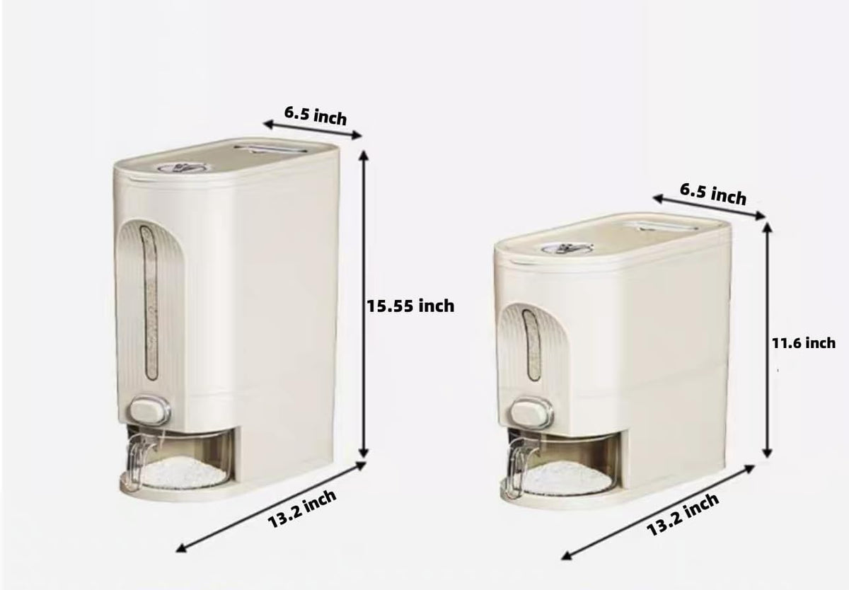 Rice Dispenser and Grain Container Storage with Lid,Rice Container with Measuring Cup,Moisture Proof Household Cereal Dispenser Bucket for Kitchen Soybean Corn Oatmeal,12Lbs